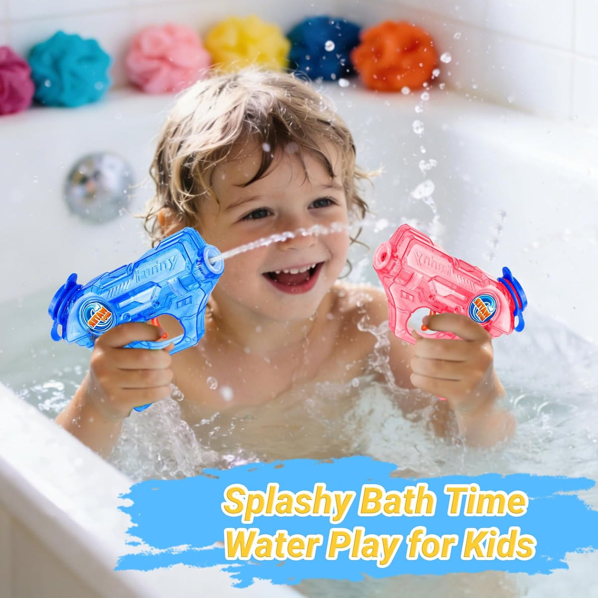 Mini Water Gun for Kids Toddler, 2 Pack Squirt Blasters Water Guns Toys