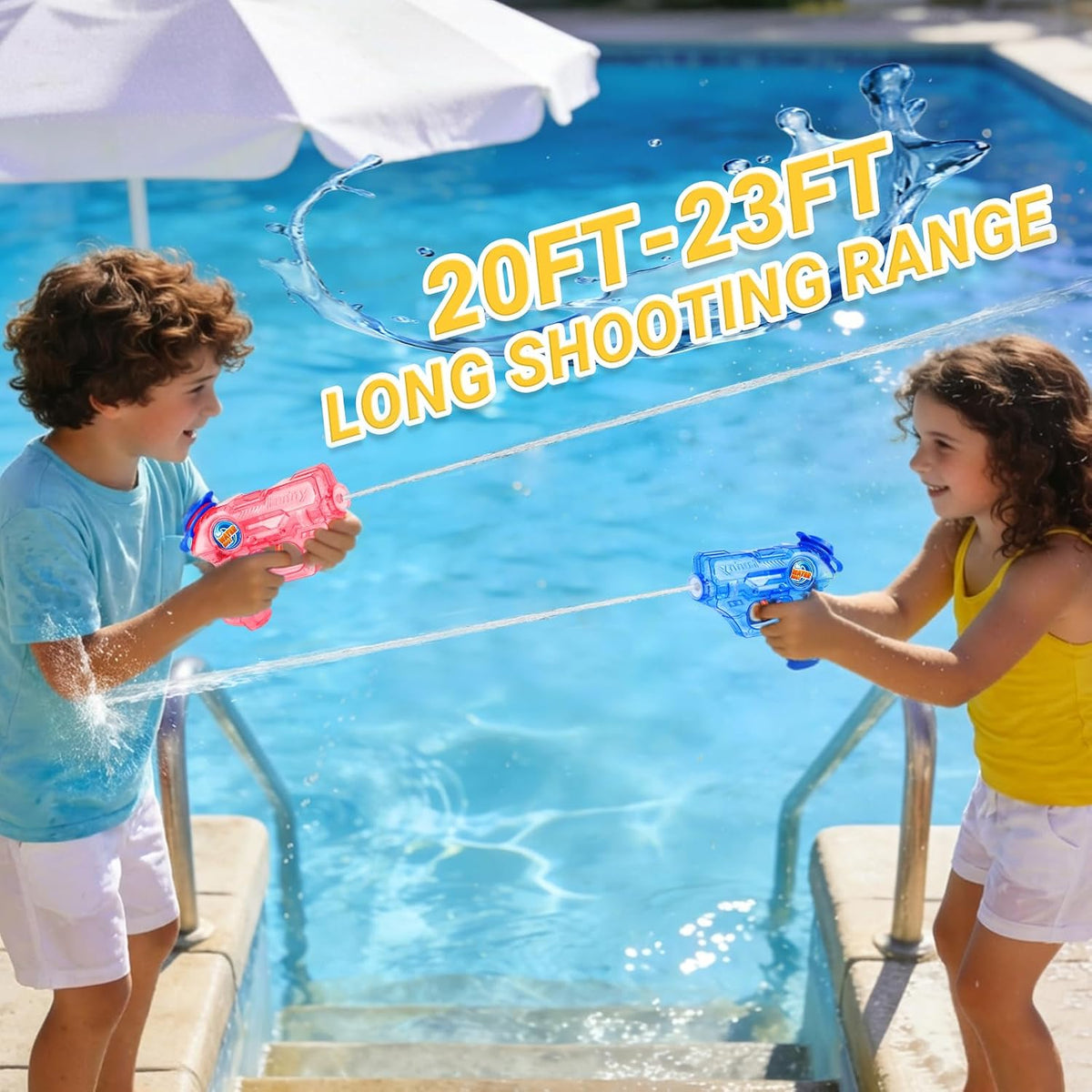 Mini Water Gun for Kids Toddler, 2 Pack Squirt Blasters Water Guns Toys