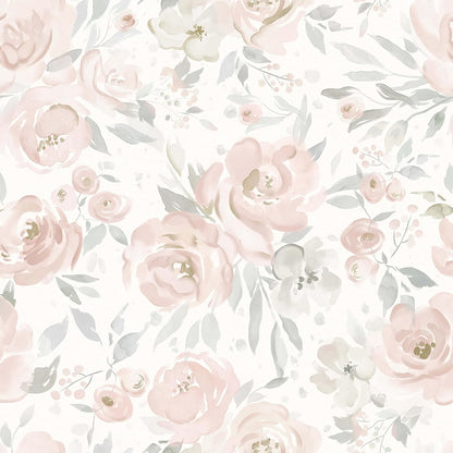 Heroad Peel and Stick Wallpaper Floral Wallpaper Pink Flower Contact Paper Rose Removable Self-Adhesive Wall Paper for Cabinets Bedroom Bathroom Stick on Walls Papel Tapiz para Pared 17.3''x78.7''