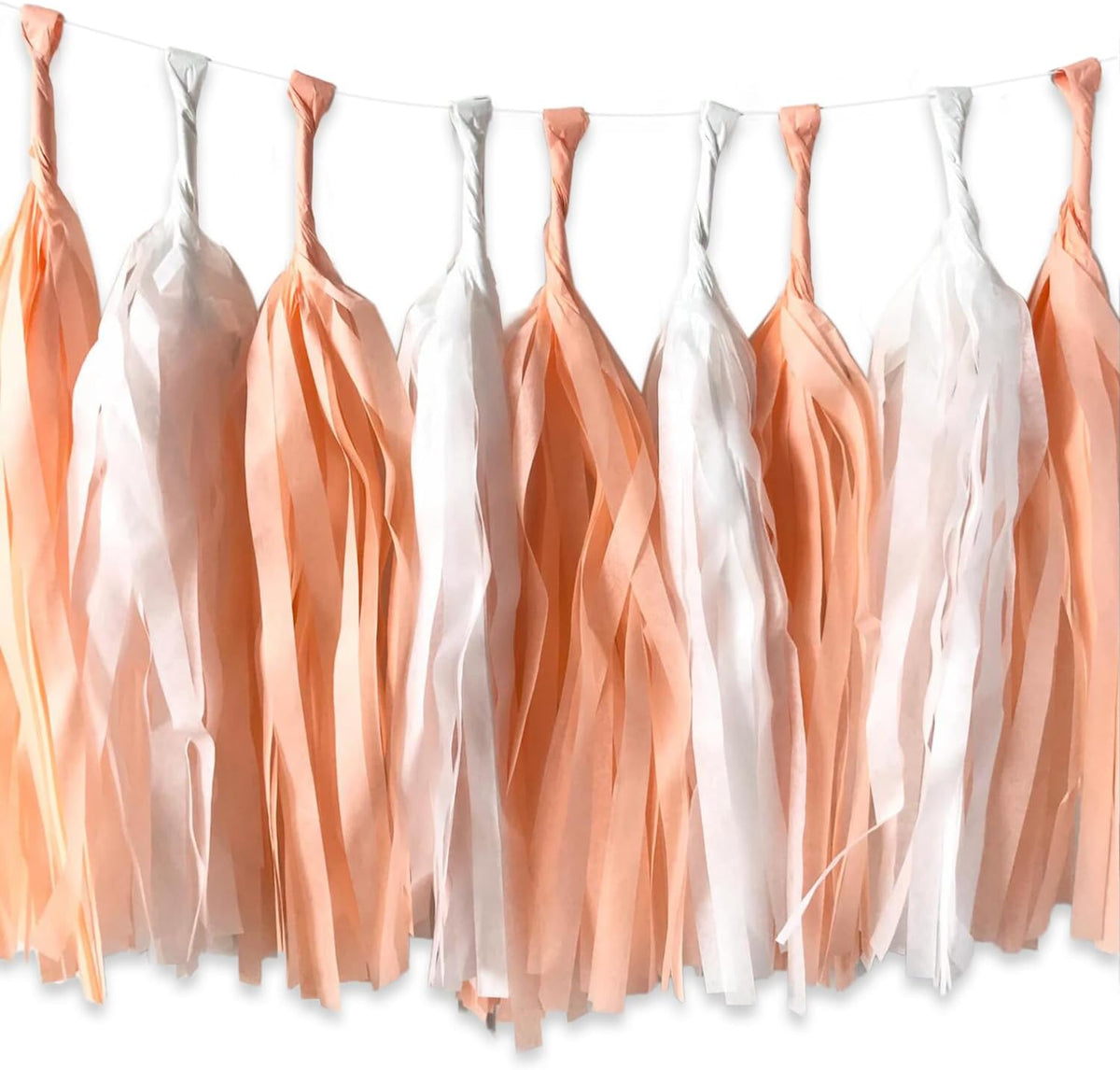 20PCS Peach Tassel Garland, Party Decor, Home Decor Accents, Peach Party Decorations, Tissue Paper Tassels, 14 Inches Long