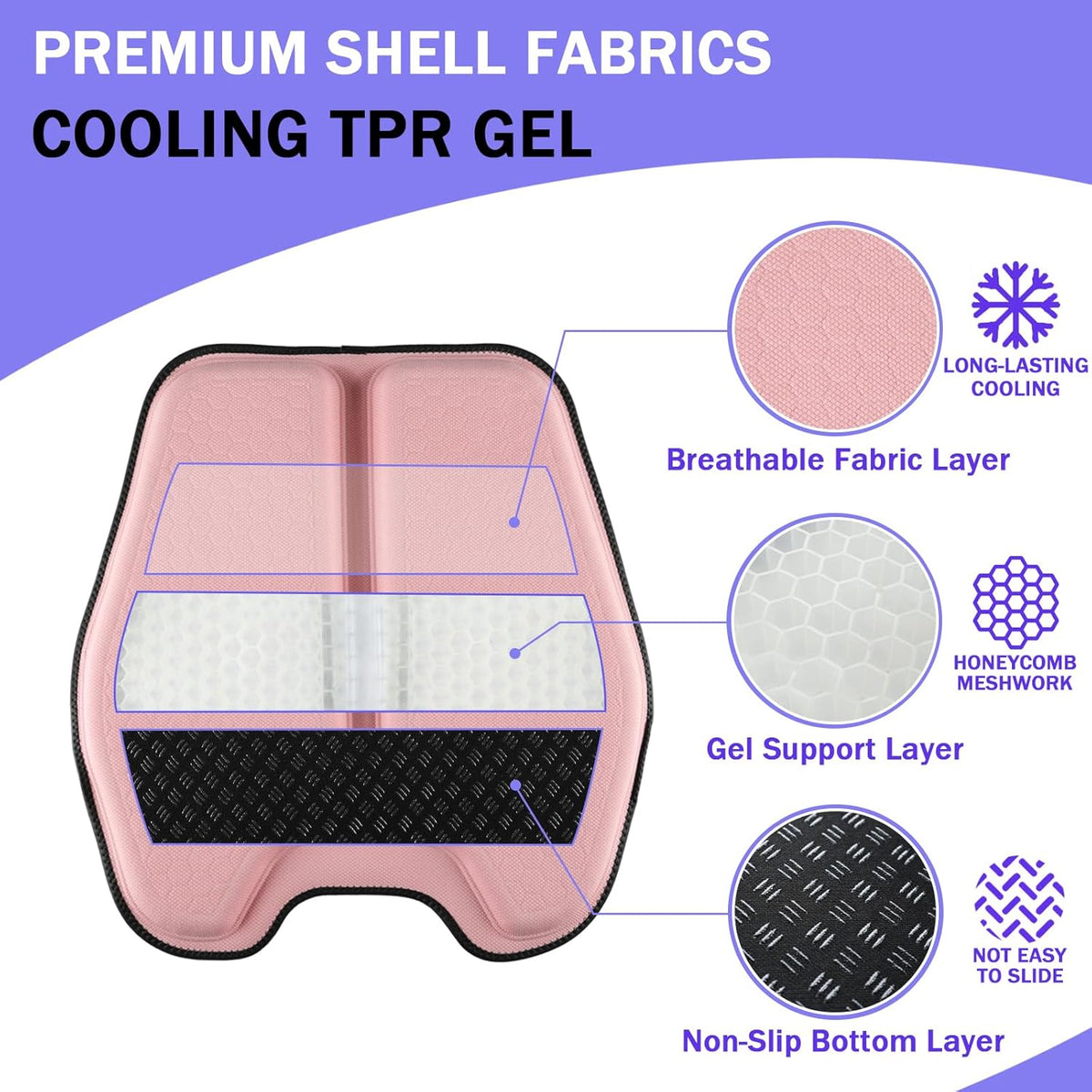 Soft Thin Gel Seat Cushion with 1 Inch Gel - Sciatica Relief
