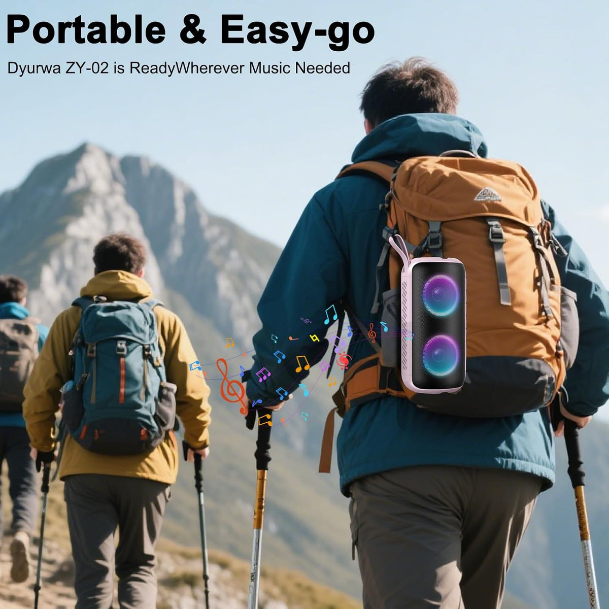 Bluetooth Speaker, 2026 NEW Portable Wireless Speaker, 24W Super Loud,TWS Pairing, Colorful RGB Lights, IPX7 Waterproof, 12H Playtime, HD Call for Outdoor/Home/Party/Beach, White Elephant Gift Pink