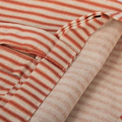 Blush Pink Striped Shower Curtain Hookless - 72x72 Inches,Linen Blend Cloth Fabric,Girly Cute Coquette Style Ticking Vertical Stripe Shower Curtain for French Country Bathroom Decor