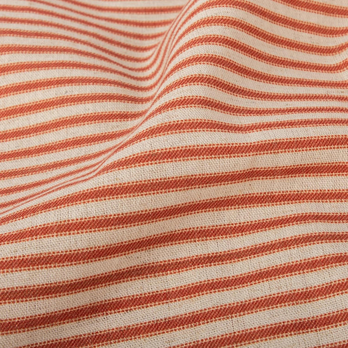 Blush Pink Striped Shower Curtain Hookless - 72x72 Inches,Linen Blend Cloth Fabric,Girly Cute Coquette Style Ticking Vertical Stripe Shower Curtain for French Country Bathroom Decor