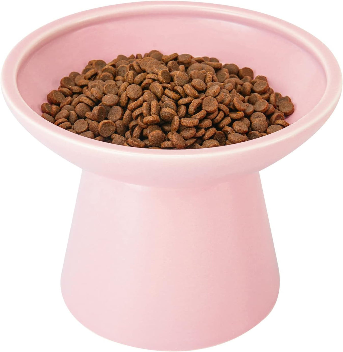 Extra Wide Elevated Ceramic 6.2" Shallow Cat Food Bowl