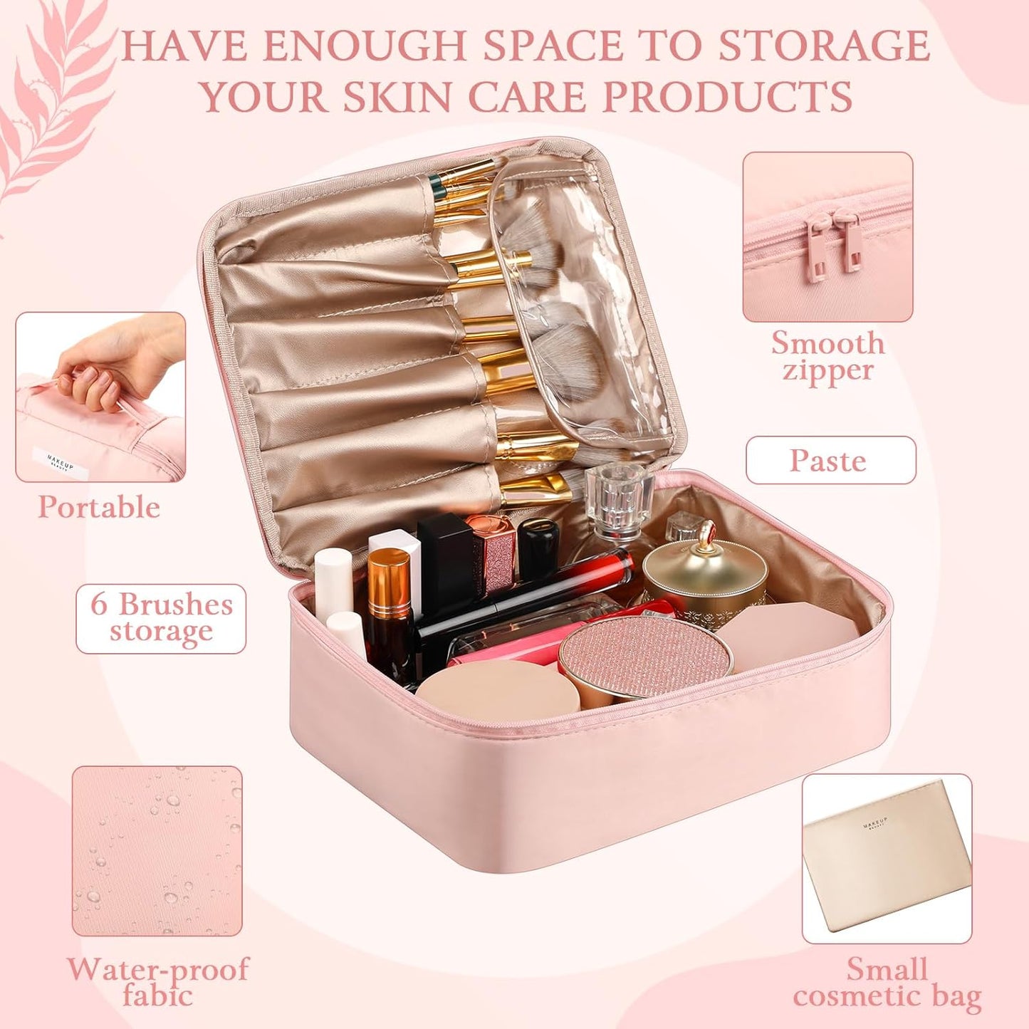 11 Pcs Pink Box Set for Women Pink Spa Birthday Basket Gifts Travel for Aesthetic Bags Makeup and Skin Care Spa Kit Gift Friend Teacher Girlfriend Mom