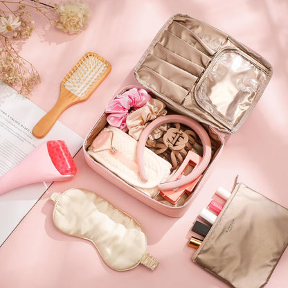 11 Pcs Pink Box Set for Women Pink Spa Birthday Basket Gifts Travel for Aesthetic Bags Makeup and Skin Care Spa Kit Gift Friend Teacher Girlfriend Mom