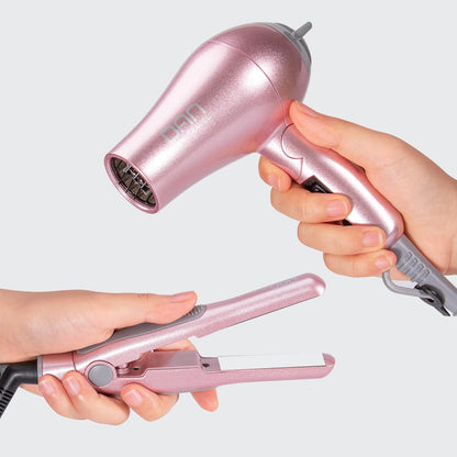 DAN Travel Hair Tool Set,Hair Dryer and Flat Irons with Travel case