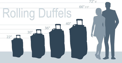 Rolling Duffel Bag, Black, 22"