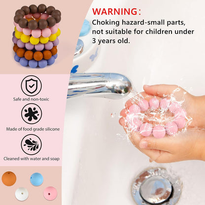 100 Pcs 15mm Dusty Peach Pink Silicone Beads for Keychain Making