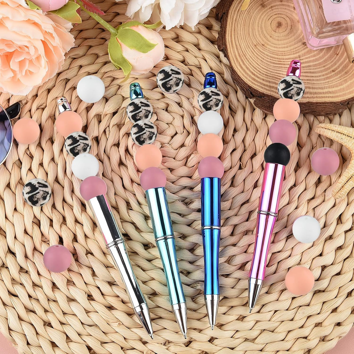 100 Pcs 15mm Dusty Peach Pink Silicone Beads for Keychain Making