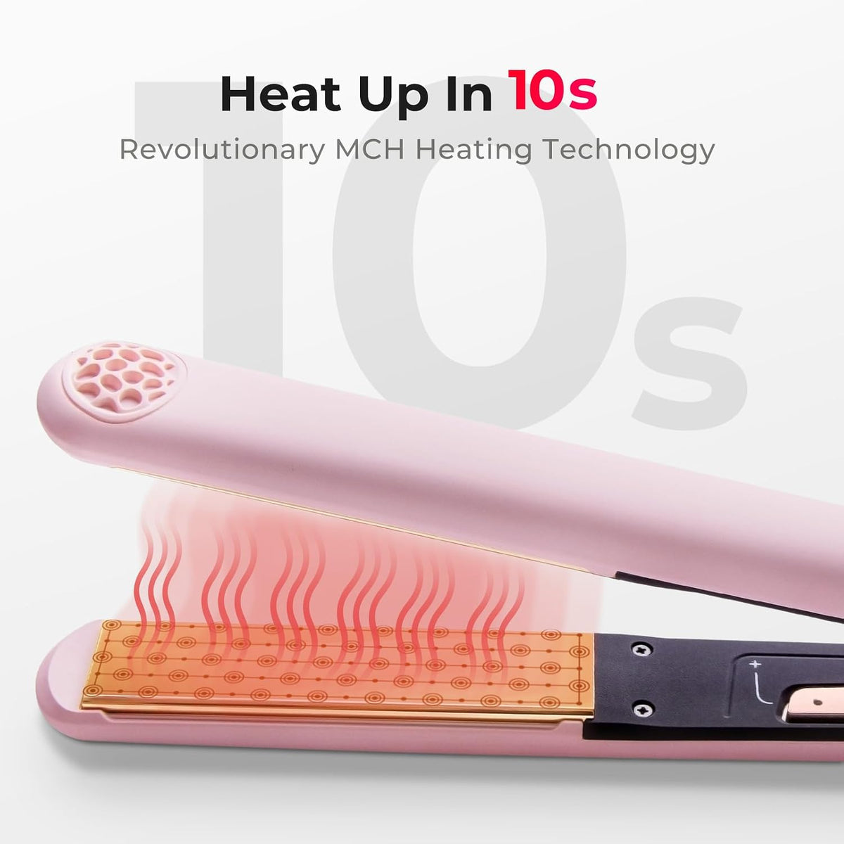 TYMO Flat Iron Hair Straightener and Curler 2 in 1 with 10s Fast Heating, 1 Inch Professional Titanium Straightening Curling Iron with 32 Adjustable Temp and Automatic Shut Off, Light Pink