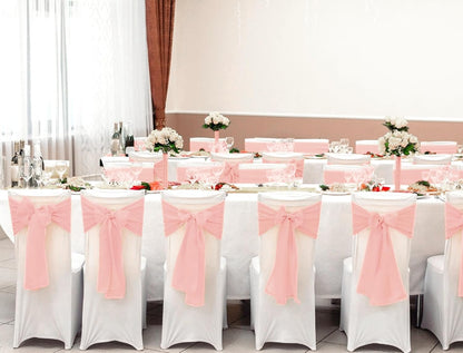 60 PCS Rose Gold Satin Chair Sashes, 7x108 Inch Ties Chair Bows