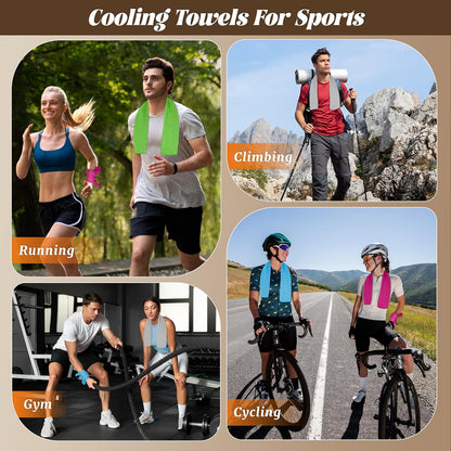 4 Pack Cooling Towels, Soft Breathable Cooling Towels for Neck and Face