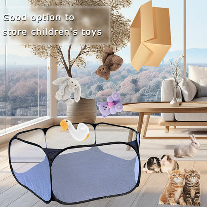 2-Pack Guinea Pig Carrier Backpack and Playpen Set - Breathable Pet Playpen Pop Open Outdoor/Indoor Exercise Fence, Portable Small Animal Backpack for Bearded Dragon, Rabbits, Hamster, Chinchillas