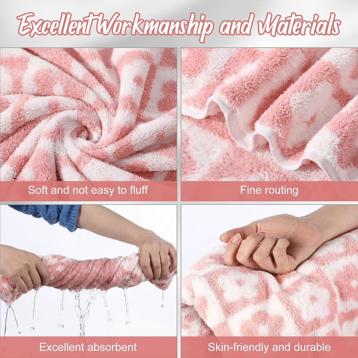 12 Pack Microfiber Bath Towels Bulk,Pink,Flowers
