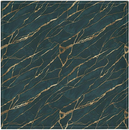 Emerald Gold Marble 20x20 Inch Cloth Napkins Set of 6, Satin Peach Skin Polyester Dinner Napkins, Washable Reusable Table Napkins with Hemmed Edges for Wedding Party Restaurant Everyday Use