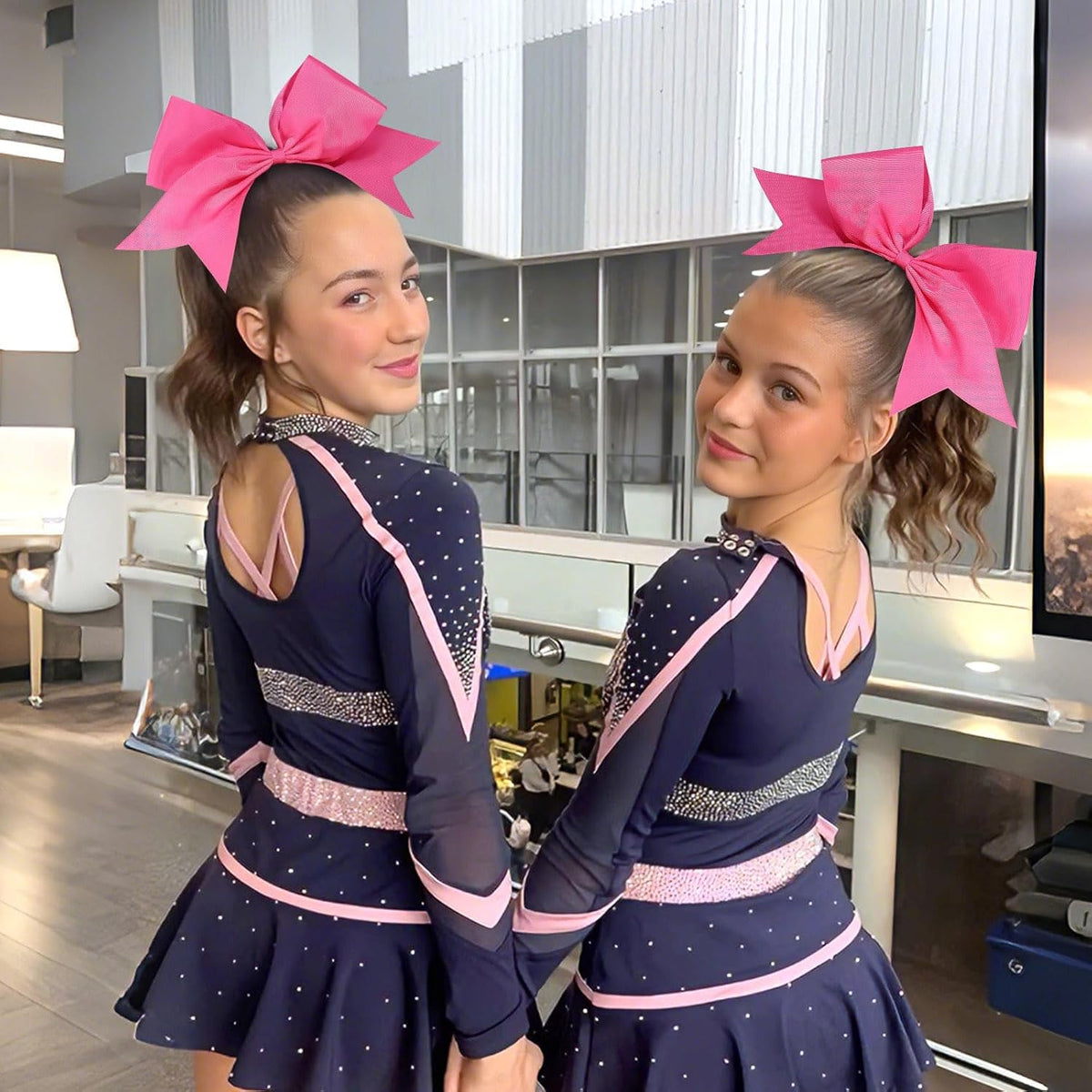 32PCS 8" Large Cheer Hair Bows for Cheerleader