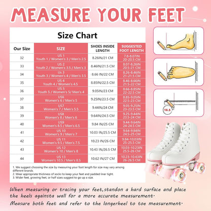 Women's High-Top PU Leather Roller Skates - Four-Wheel Shiny Skates for Girls Unisex