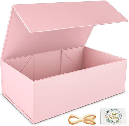 Pink Gift Box, 9.5x6x3'' Gift Boxes with Lids for Presents