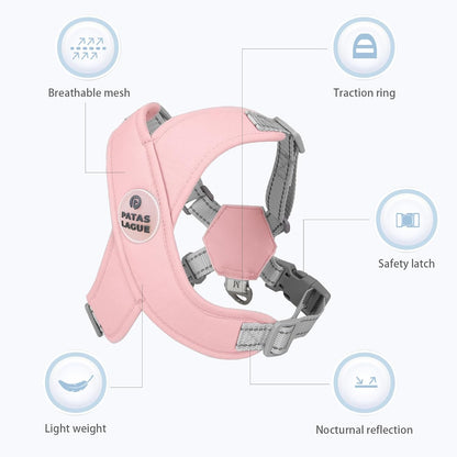 Dog Harness Medium Sized Dog Pet Vest with Leash Set Pink M