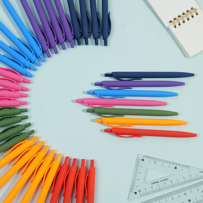 Ballpoint Pens Bulk, 50 Pack Pink Ink 1.00mm, No Bleed Click Pens