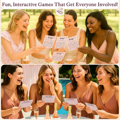 Pink Bridal Shower Games, 4 Games for 30 Guests
