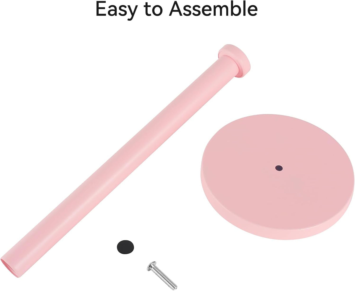 Pink Paper Towel Holder Countertop, Stainless Steel, with Weighted Base