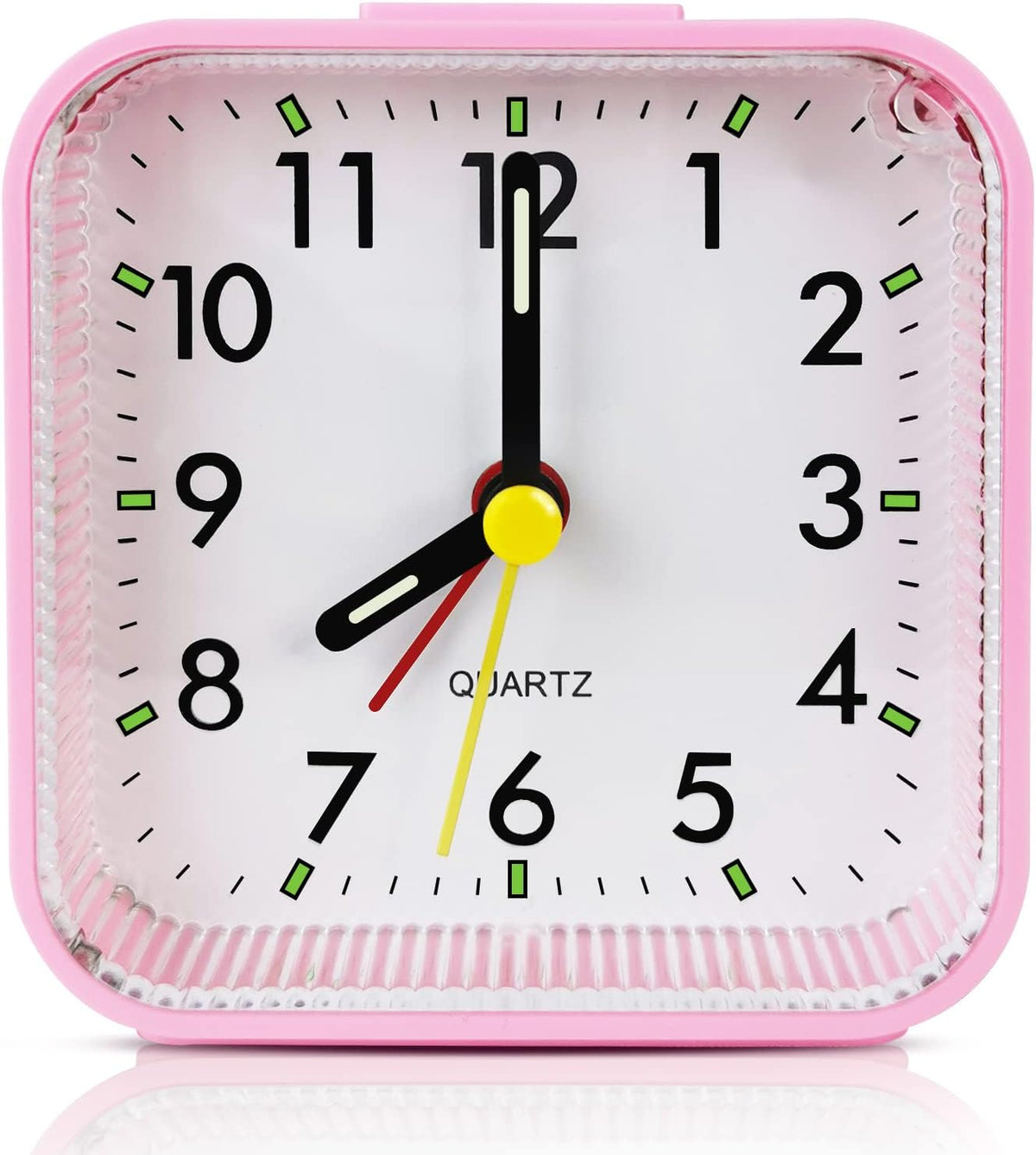 Lamisola Small Pink Kids Desk , Analog Travel Battery Operated Clock,Quieter Bedside Clocks for Girls' Bedrooms Bathroom Living Room Kitchen Shelf Clocks