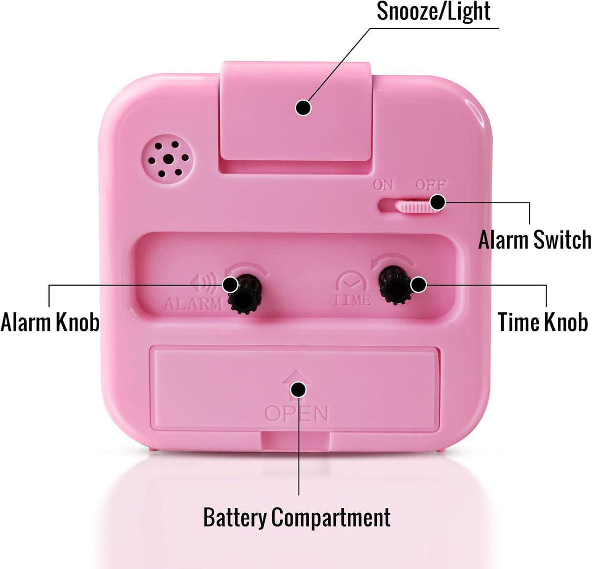 Lamisola Small Pink Kids Desk , Analog Travel Battery Operated Clock,Quieter Bedside Clocks for Girls' Bedrooms Bathroom Living Room Kitchen Shelf Clocks