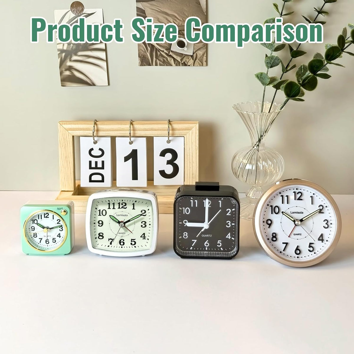 Lamisola Small Pink Kids Desk , Analog Travel Battery Operated Clock,Quieter Bedside Clocks for Girls' Bedrooms Bathroom Living Room Kitchen Shelf Clocks