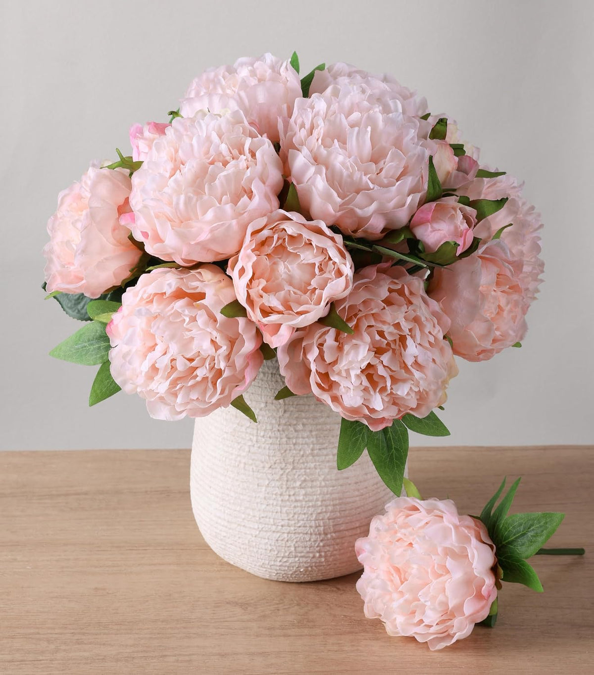 Pink Peonies Artificial Flowers, 11 Pcs Realistic Faux Flowers for Vase, Silk Flowers for Home Decor Indoor, Wedding, Party, Table Centerpiece