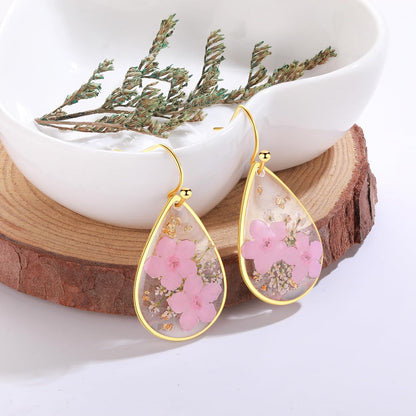 Forget-Me-Not and Queen Anne's Lace Pressed Wildflower Earrings | Pressed Flower Jewelry | Handmade Drop and Dangle Earrings | Mother's Day | Gift for Woman