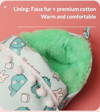 Cozy Sugar Glider Pouch Hanging Bed Warm Small Pet Cave Sleep Nest (Pink)