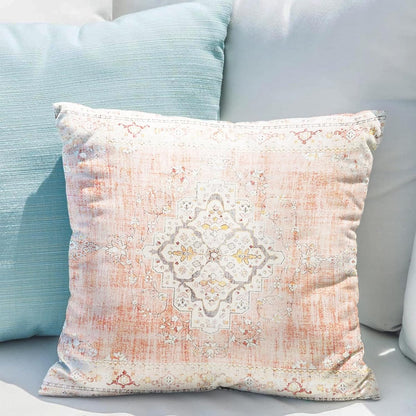 Boho Throw Pillow Covers 18x18 inch Set of 2 Bohemian Carpet Throw Pillows for Couch Light-Pink Decorative Pillow Cases Farmhouse Home Decor for Sofa Porch Patio Bed Room Outdoor