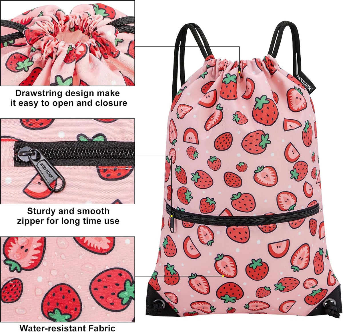 Drawstring Backpack Bag Sport Gym Sackpack