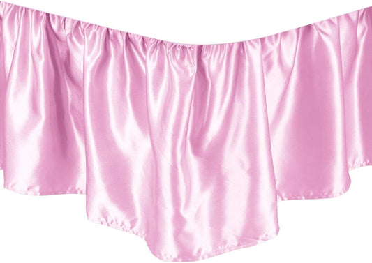 Bed Skirt - Dust Ruffled Bed Skirt (Queen, Pink) 18 Inch Drop Dust Ruffle with Platform, Satin Wrinkle Free (Available in All Bed Sizes and 23 Colors) Blissford Dust Ruffle