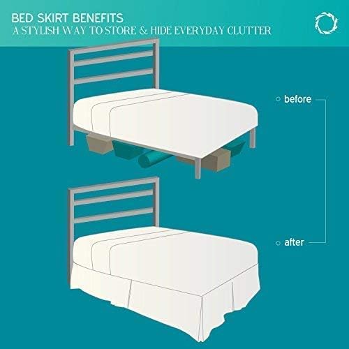 Bed Skirt - Dust Ruffled Bed Skirt (Queen, Pink) 18 Inch Drop Dust Ruffle with Platform, Satin Wrinkle Free (Available in All Bed Sizes and 23 Colors) Blissford Dust Ruffle