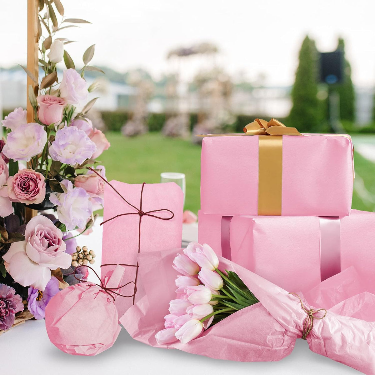 120 Sheets 14 x 20 Inch Pink Tissue Paper for Gift Bag Wrapping