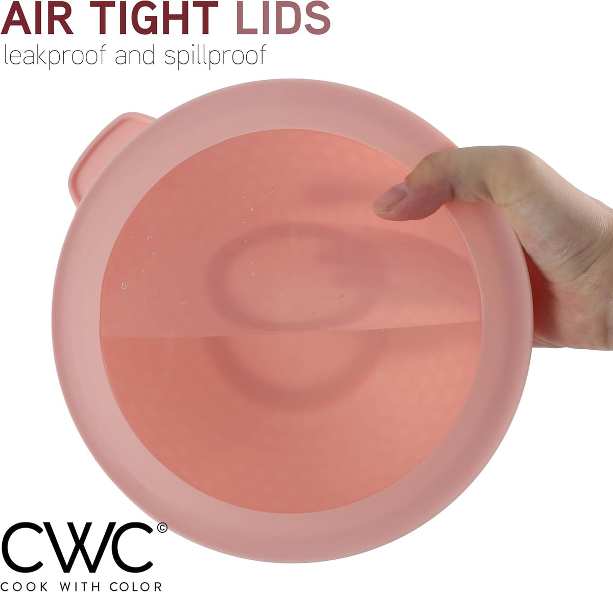 Mixing Bowls with Lids - 12 Piece Plastic Nesting Bowls Set includes 6 Prep Bowls and 6 Lids, Microwave Safe Mixing Bowl Set, Rose Embossed