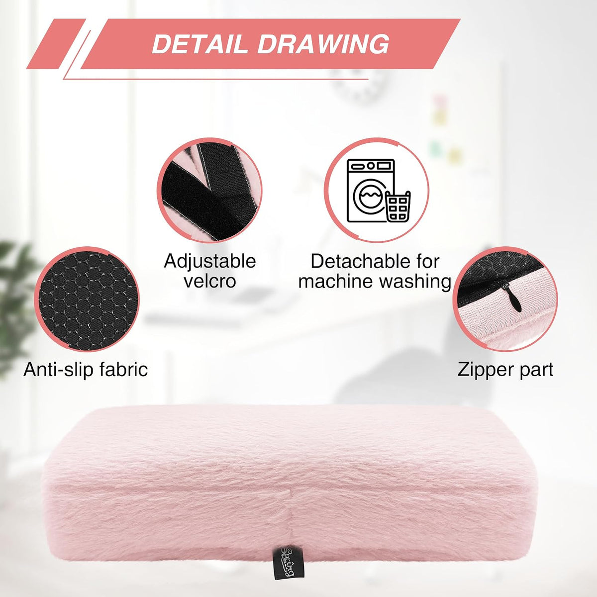 Desk & Office Chair Arm Pads Covers Fuzzy Memory Foam Pads