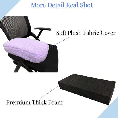 Desk & Office Chair Arm Pads Covers Fuzzy Memory Foam Pads