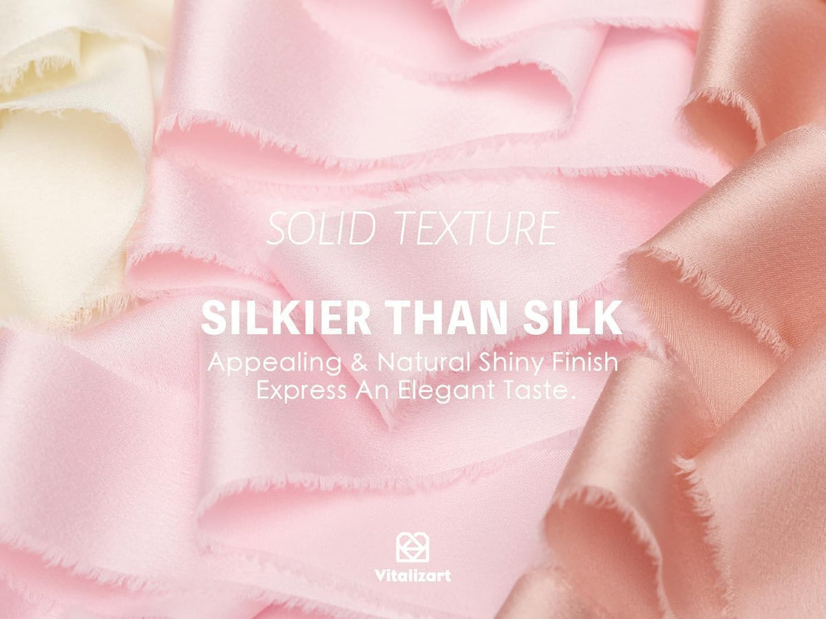 Pink Silk Satin Ribbon 1" x 15 Yds Wooden Spool Handmade Frayed