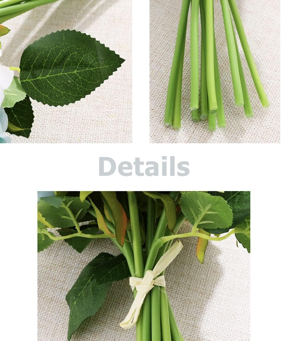 Artificial Silk Roses 12pcs Fake Flowers Champagne
