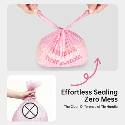 125 Count Cat Poop Bags Cherry Blossom Scented with Handles, Disposable Litter Bags for Pet Poop, Extra-Thick Dog Kitty Waste Bags Easy Tie Leak-Proof Strengthen, Pink