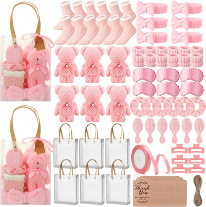 6 Set Spa Gifts for Women Bulk Sleepover Party Favors, Pink