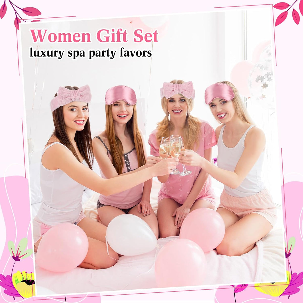 6 Set Spa Gifts for Women Bulk Sleepover Party Favors, Pink