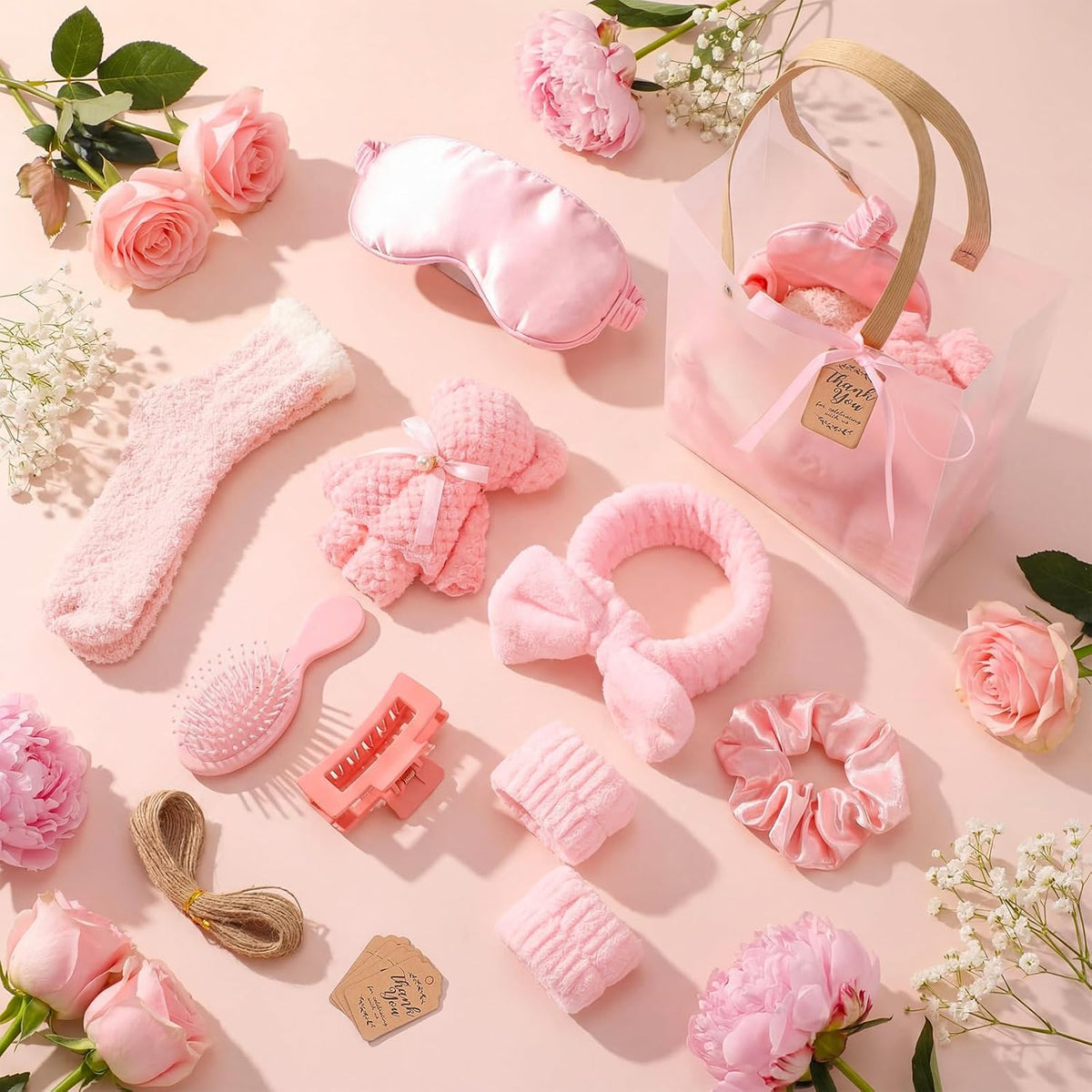 6 Set Spa Gifts for Women Bulk Sleepover Party Favors, Pink