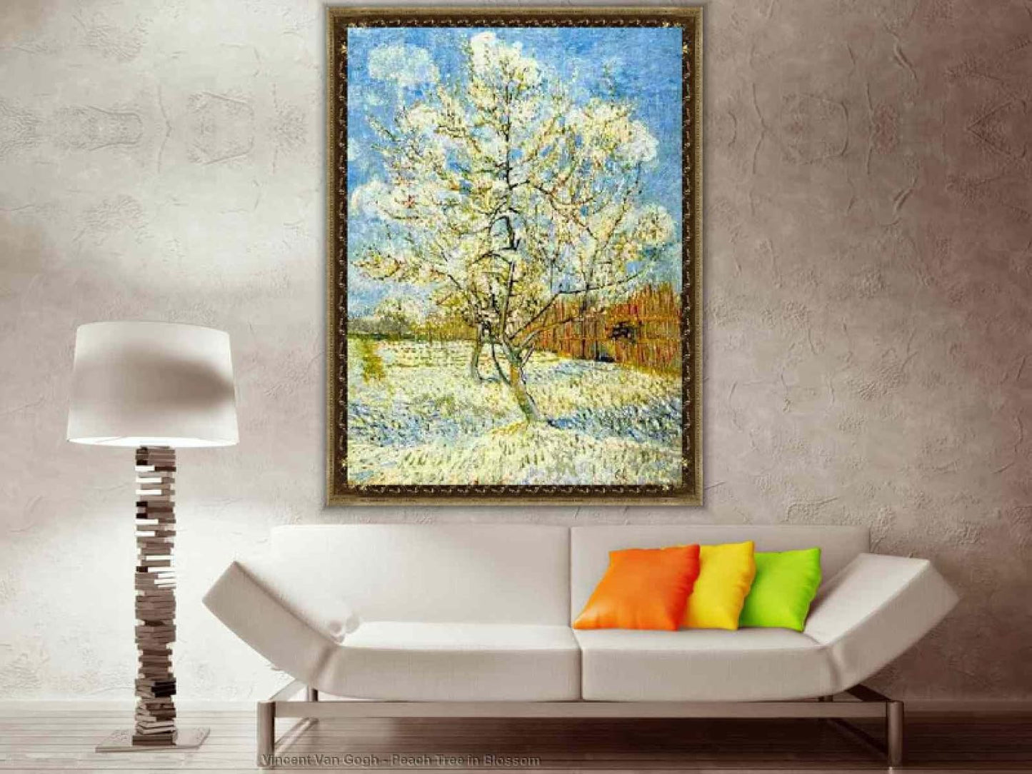 ZZMQ DIY 5D Peach Tree in Blossom by Vincent Van Gogh Art Prints Diamond Painting Kits for Adults, Diamond Art Kits Paint by Numbers Round Diamond Arts Craft for Home Wall Decor (12X16In)