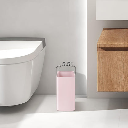 Small Bathroom Trash Can, 2.1 Gallons, Under Sink Wastebasket, Pink